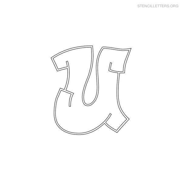 Stencil Letter Graffiti U