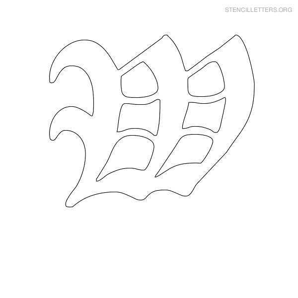 Stencil Letter Old English W